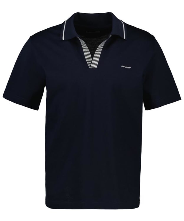 Men's GANT Tipping Short Sleeve Polo Shirt - Evening Blue