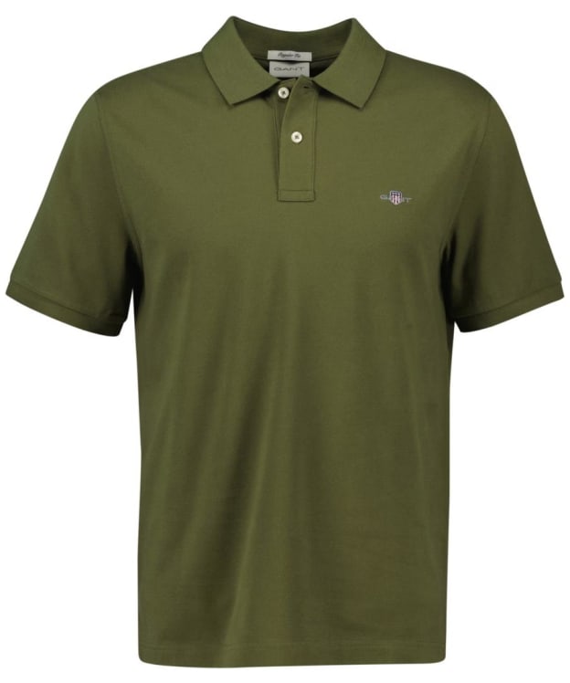 Men's GANT Original Pique Rugger Cotton Polo Shirt - Moss Green