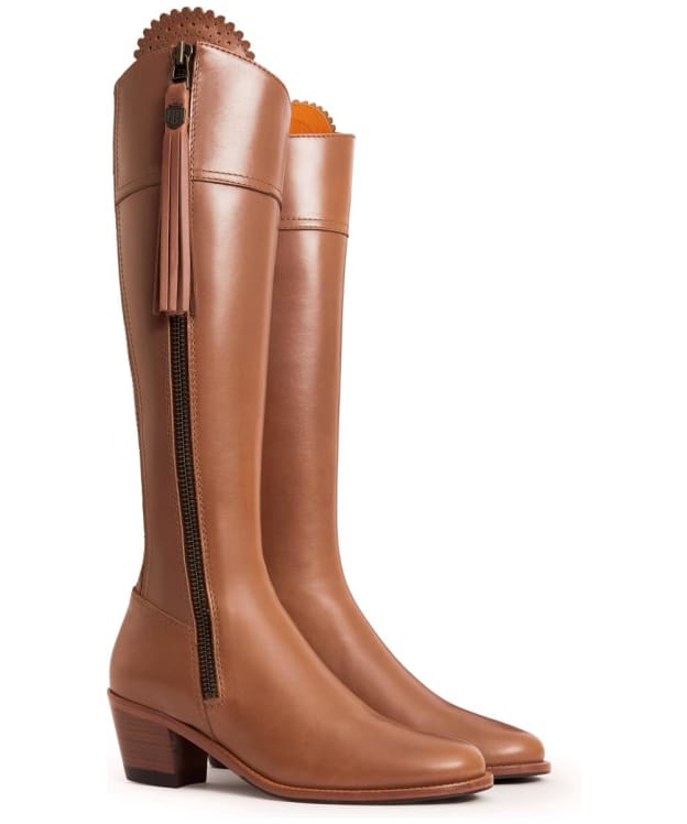 Women's Fairfax & Favor Narrow Fit Regina Heeled Leather Boots - Tan