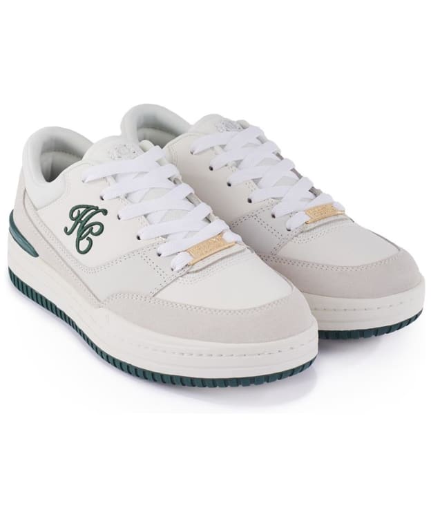 Women's Holland Cooper Retro Trainer - White / Racing Green