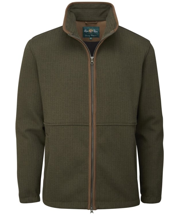 Men's Alan Paine Aylsham Full Zip Fleece Jacket - Green Herringbone