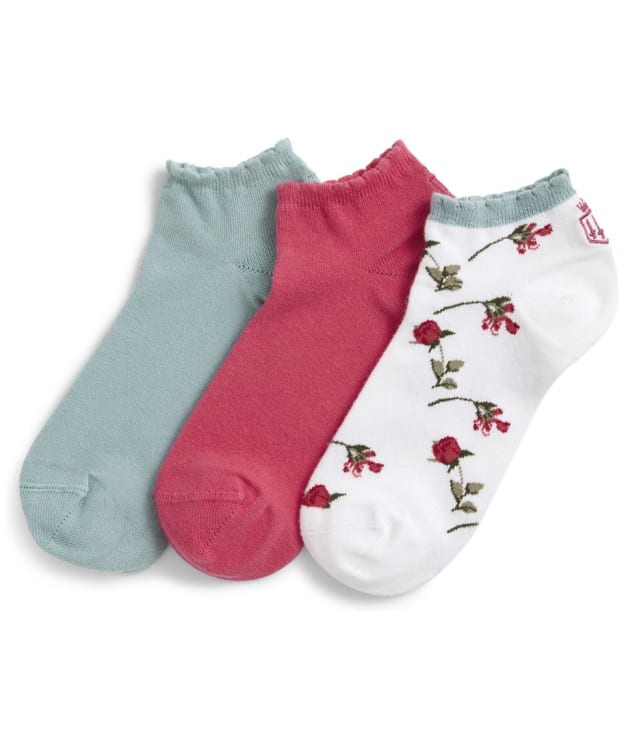 Women's Fairfax & Favor Signature Trainer Socks - White / Mint / Cherry
