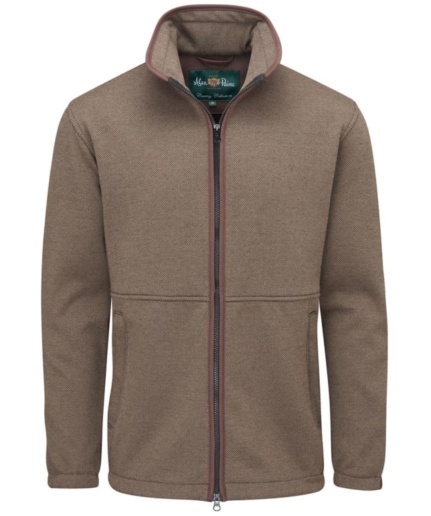 Men's Alan Paine Aylsham Full Zip Fleece Jacket - Brown Herringbone