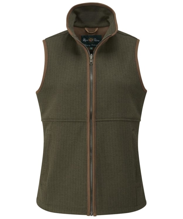 Women's Alan Paine Aylsham Fleece Gilet - Green Herringbone