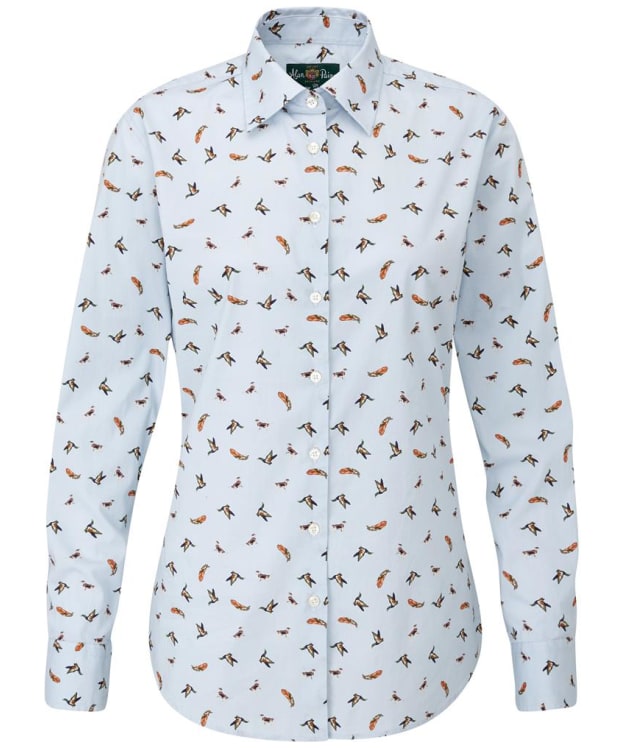 Women's Alan Paine Long Sleeve Lawen Print Cotton Shirt - AP Print Blue