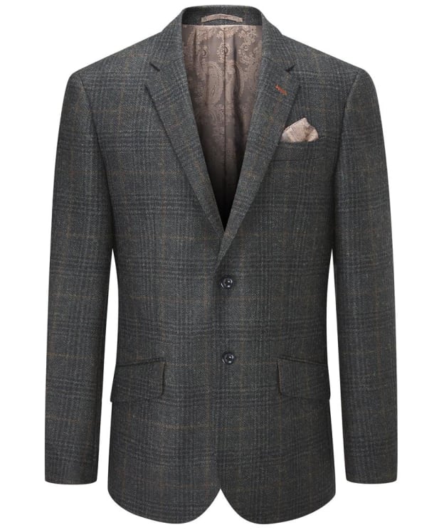 Men's Alan Paine Surrey Lined Tweed Blazer - Green Check
