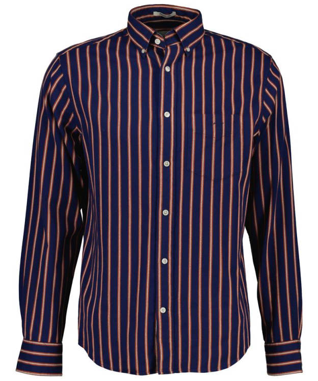 Men's GANT Regular Fit Twill Dobby Stripe Shirt - Persian Blue