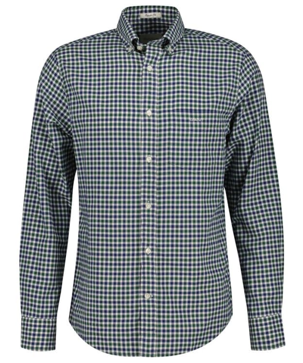 Men's GANT Regular Fit Twill Gingham Shirt - Forest Green