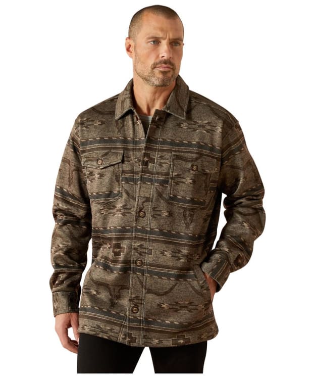 Men's Ariat Caldwell Western Printed Shirt Jacket - Beige