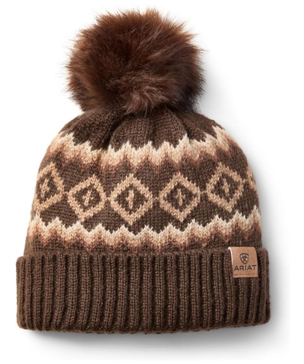 Women's Ariat Bristol Beanie Hat - Chocolate Brown