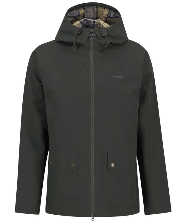 Men's Barbour Hooded Domus Waterproof Jacket - Sage / Dress Tartan