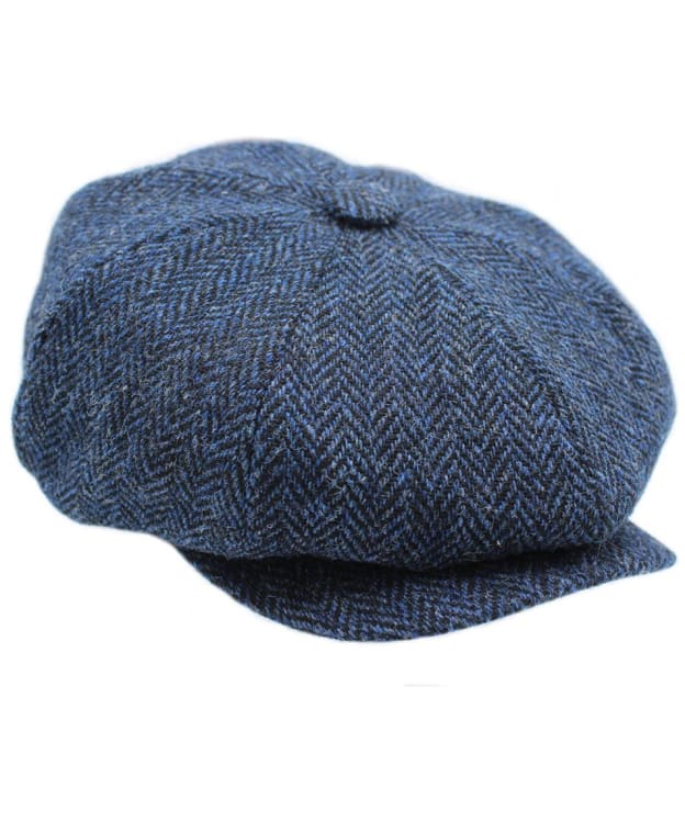 Heather Scott Harris Tweed Newsboy Cap - Blue / Black Hbon