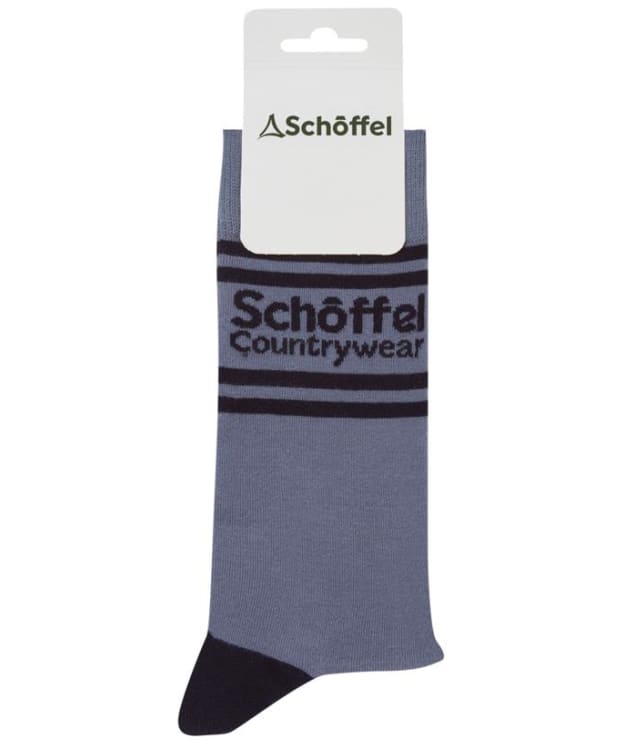 Men’s Schöffel Single Cotton Socks - Pigeon Blue Retro