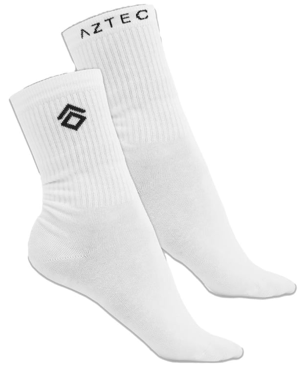 Women's Aztec Diamond Sports Socks - 2 Pack - White