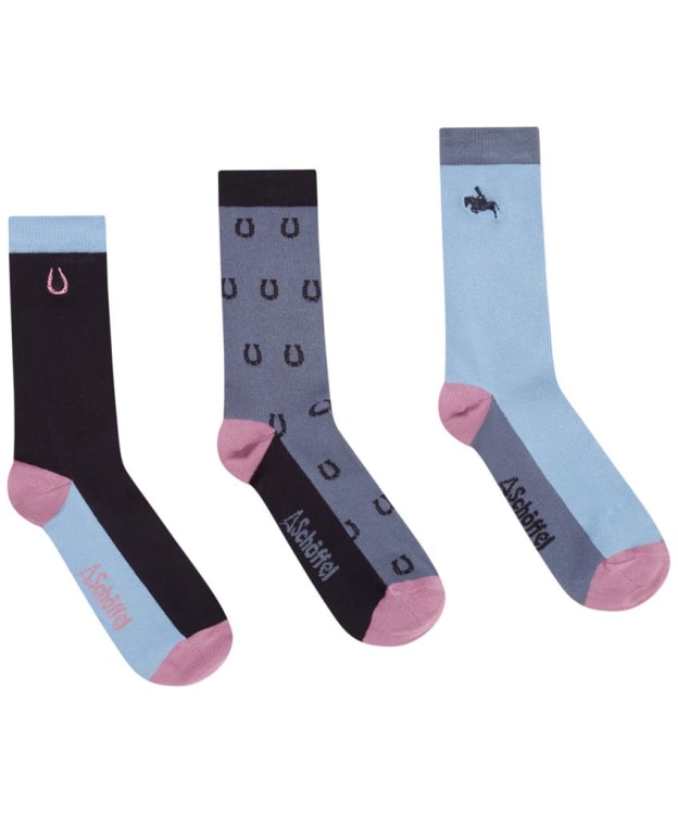 Women’s Schoffel Bamboo Socks - Box of 3 - Equestrian Mix