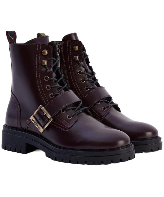 Women's Barbour Ouseburne Lace Up Boots - Cherry Glace