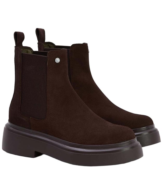 Women's Barbour Celina Chelsea Boots - Espresso Suede