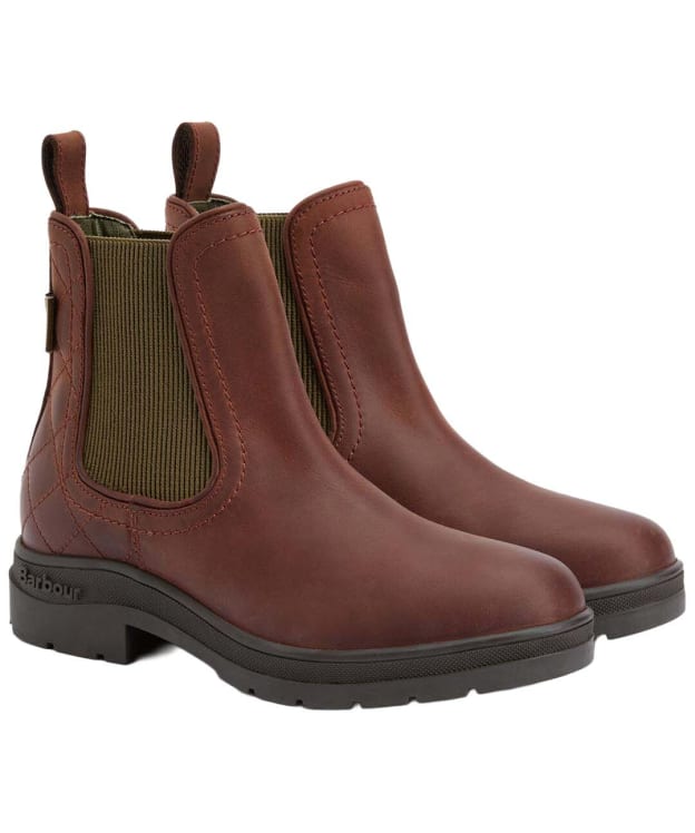 Women's Barbour Amble Chelsea Boots - Mahogany / Choc Nubuck