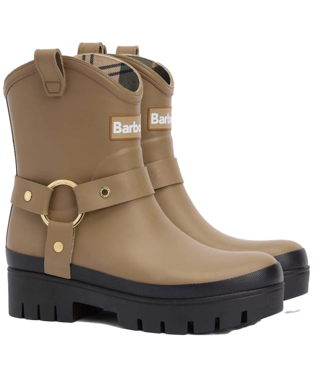 Women's Barbour Elley Harness Welly - Military Brown