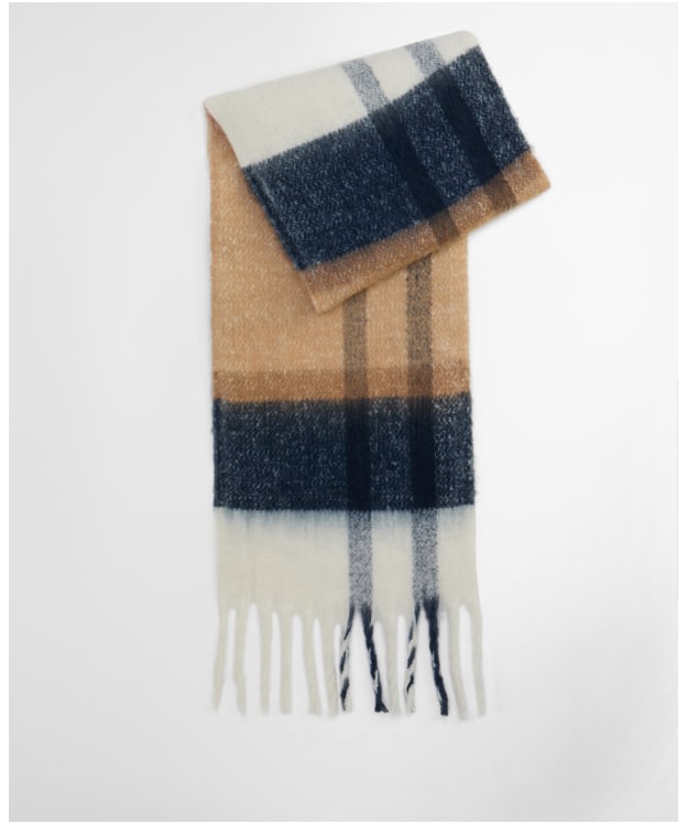 Women’s Barbour Isla Tartan Boucle Scarf - Hessian Tartan