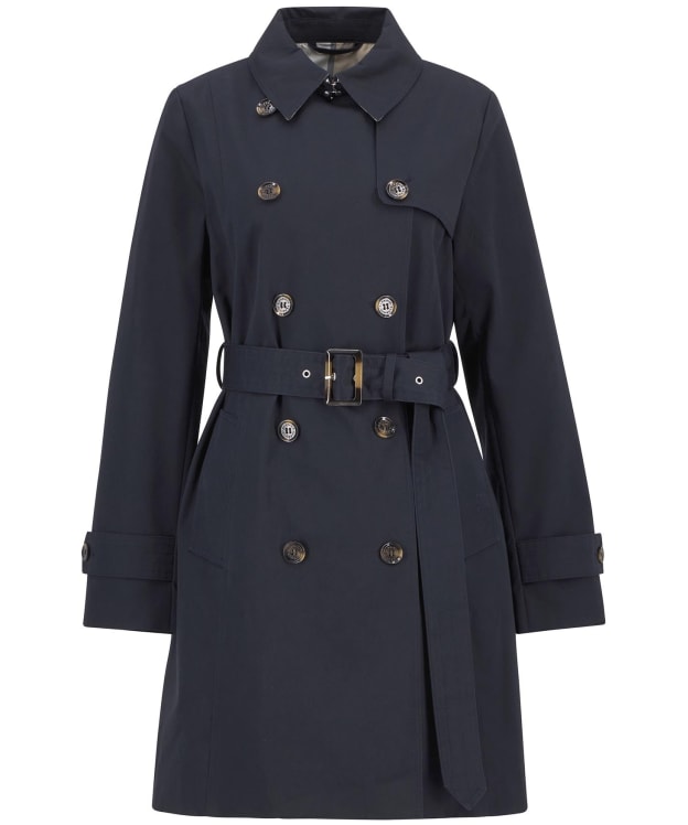 Women's Barbour Short Greta Showerproof Jacket - Dark Navy / Hessian
