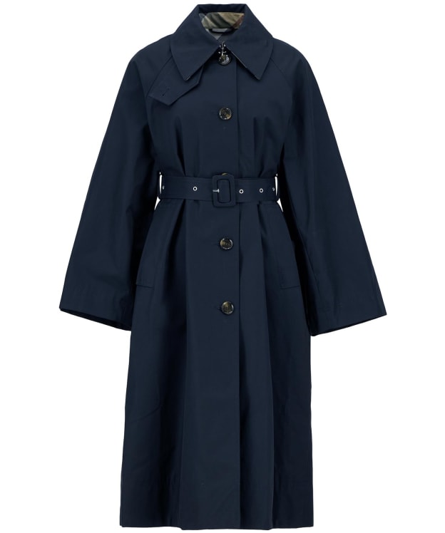 Women's Barbour Robyn Showerproof Trench - Dark Navy / Hessian Tartan