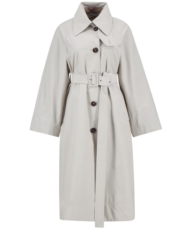 Women's Barbour Robyn Showerproof Trench - Mist /Hessian Tartan