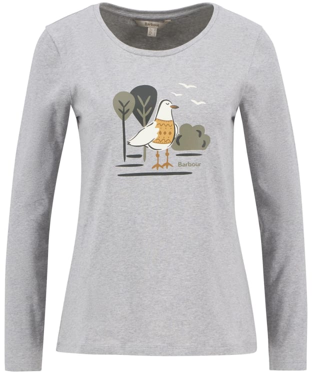 Women's Barbour Lossie Long Sleeve T-Shirt - Light Grey Marl