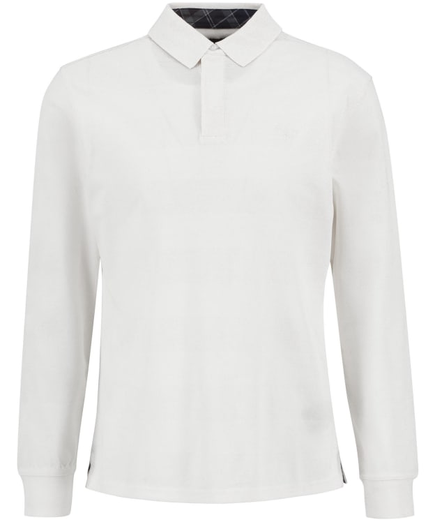 Men's Barbour Waketown Tailored Long Sleeve Polo Shirt - Whisper White