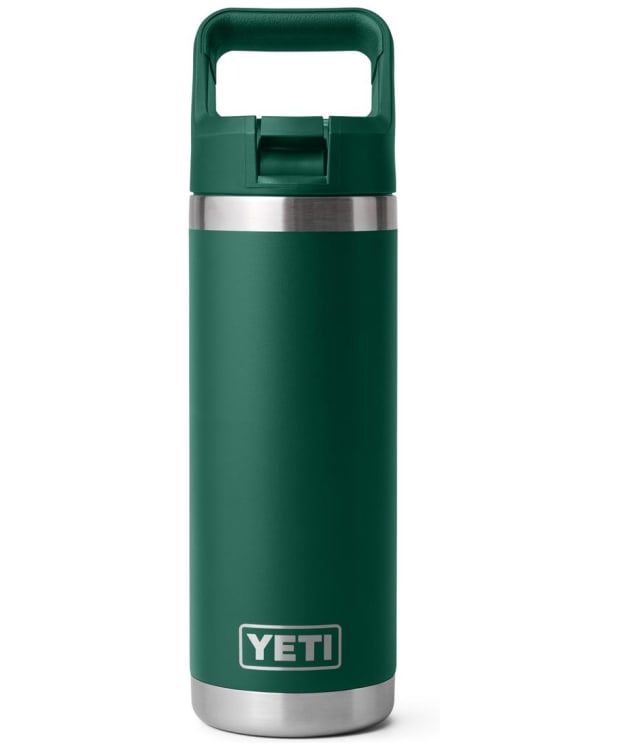 YETI Rambler 18oz Stainless Steel Vacuum Insulated Leakproof Colour Straw Bottle - Black Forest Green