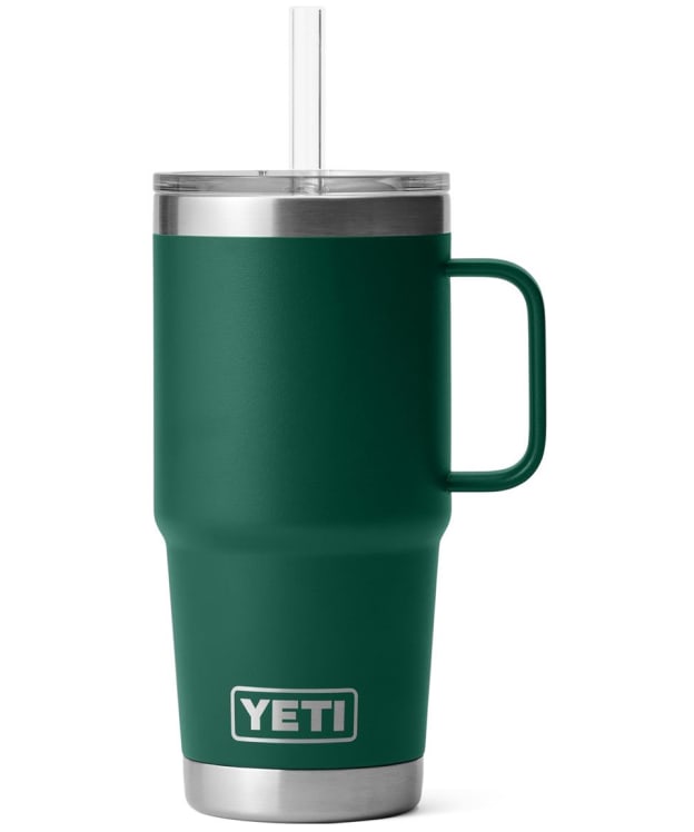 YETI Rambler 25oz Stainless Steel Vacuum Insulated Straw Mug - Black Forest Green