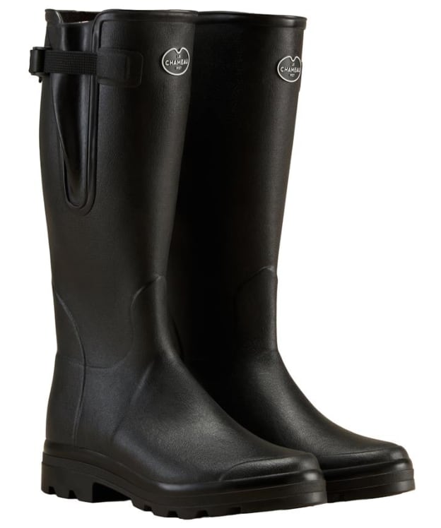 Men's Le Chameau Vierzonord Neoprene Lined Tall Wellington Boots - 43cm Calf - Black