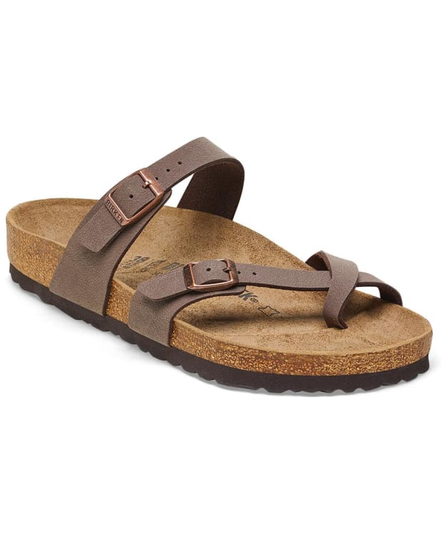 Women's Birkenstock Mayari Birko-Flor Nubuck Sandals - Narrow Footbed - Mocha