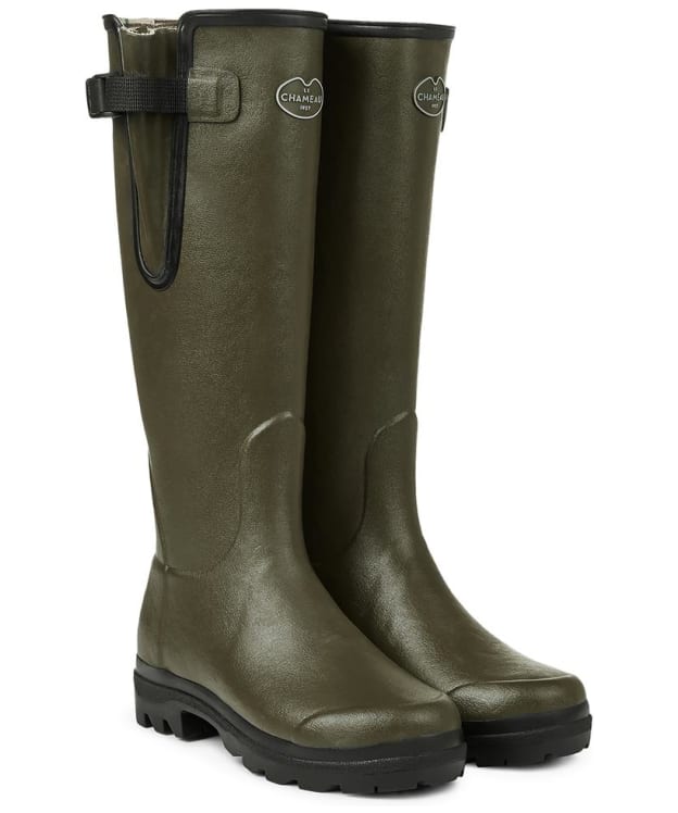 Women's Le Chameau Vierzon Jersey Lined Tall Wellingtons - Vert Chameau