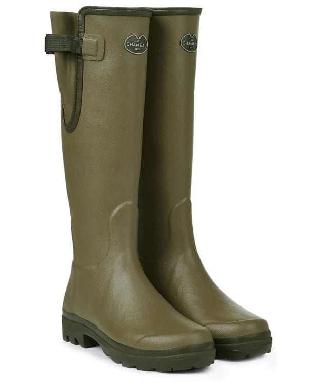 Women's Le Chameau Vierzon Jersey Lined Tall Wellingtons - Vert Vierzon