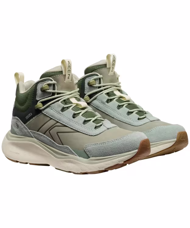 Women's KEEN Leiki Leather Waterproof Mid Boots - Iceberg / Bronze