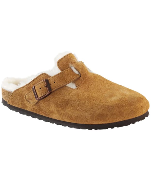 Women's Birkenstock Boston Shearling Lined Suede Leather Clogs - Narrow Fit - Mink