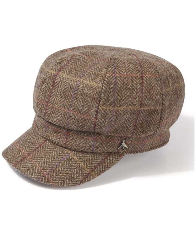 Women's Hicks & Brown The Higham Tweed Baker Boy Cap - Chestnut