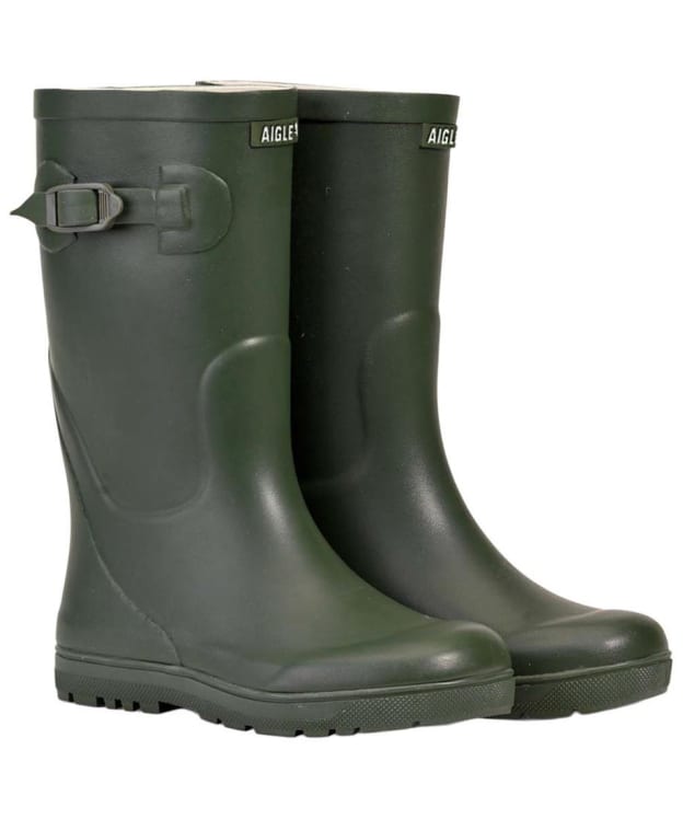 Kid’s Aigle Woody-Pop 2 Rubber Wellington Boots - 7-1 - Khaki