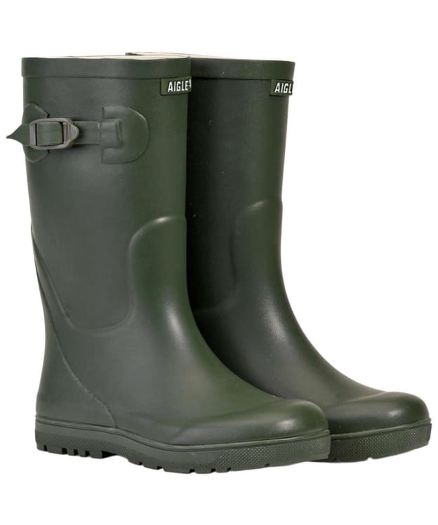 Kid's Aigle Woody-Pop 2 Rubber Wellington Boots - 3-6 - Khaki
