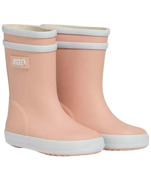 Kid’s Aigle Baby Flac 2 Reflective Wellington Boots - 3-6 - Guimauve