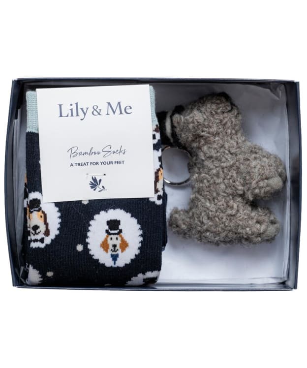 Women’s Lily & Me Dapper Gent Socks and Keyring Giftbox - Assorted