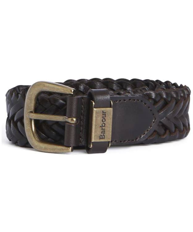 Men's Barbour Redshore Leather Belt - Coffee Bean Brown