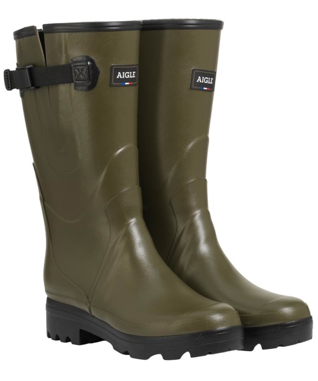 Women's Aigle Chambord Vario Adjustable Fit Tall Wellington Boots - Khaki