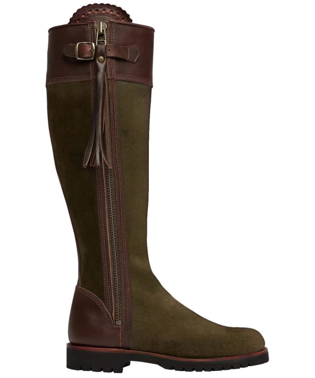 Women's Penelope Chilvers Inclement Long Tassel Waterproof Boots - Generous Fit - Seaweed / Conker Brown