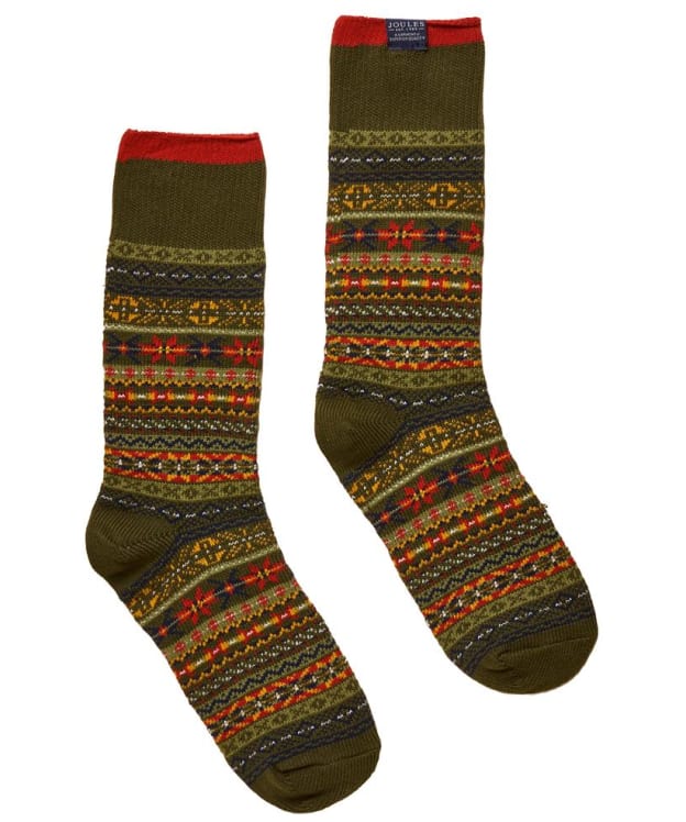 Men's Joules Alby Fair Isle Socks - Green