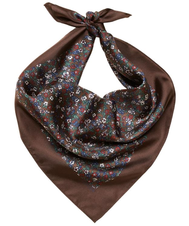 Women's Joules Elsie Silk Scarf - Chocolate Brown
