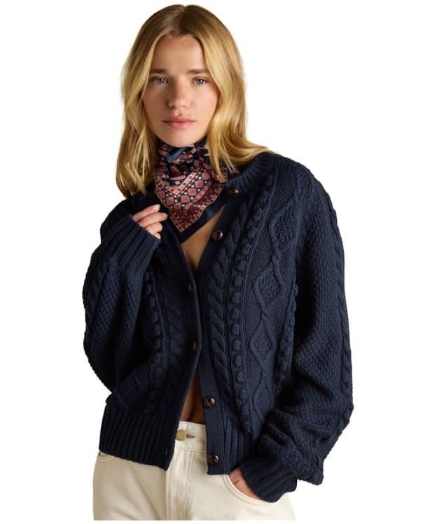 Women's Joules Elsie Silk Scarf - Navy