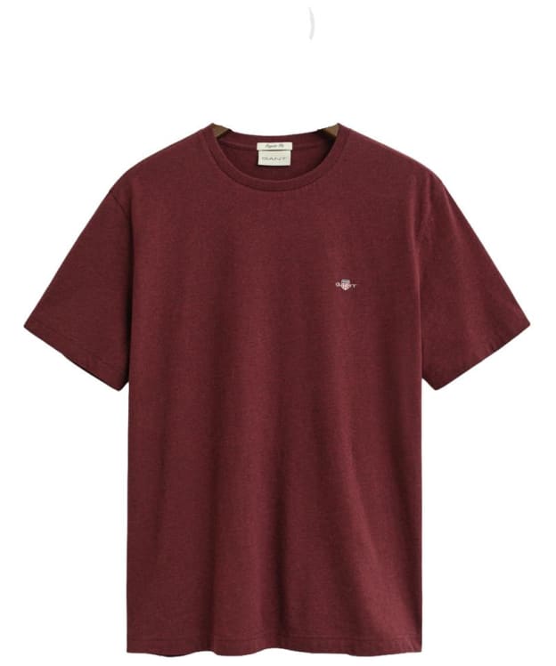 Men's GANT Regular Shield Short Sleeve Cotton T-Shirt - Bordeaux Melange