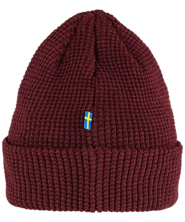 Fjallraven Tab Beanie Hat - Dark Garnet